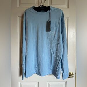Vineyard Vines Men's Long- Sleeve Light Blue Tee Size S NEW WITH TAGS